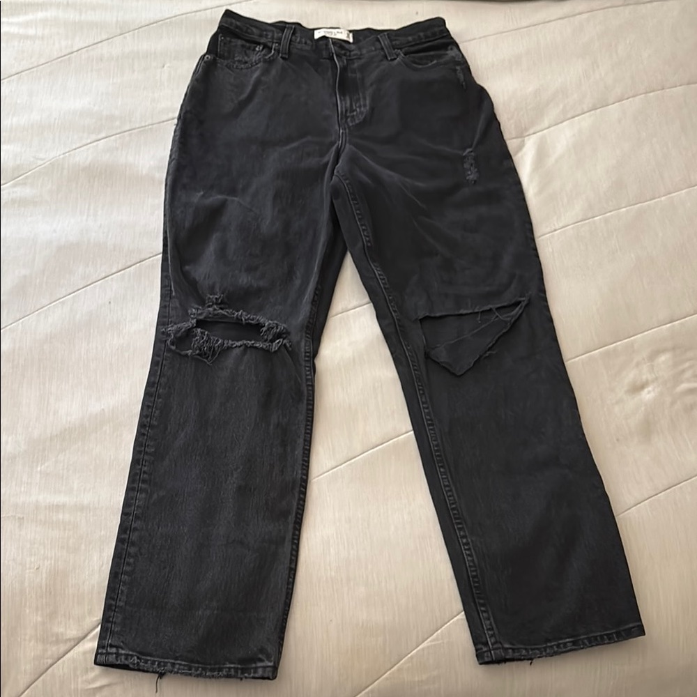 Abercrombie & Fitch Black Straight Leg Jeans